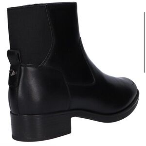 NEW Geox Respira Black Genuine Leather Ankle Boots Italian Patent Sz 7 US 37 EU